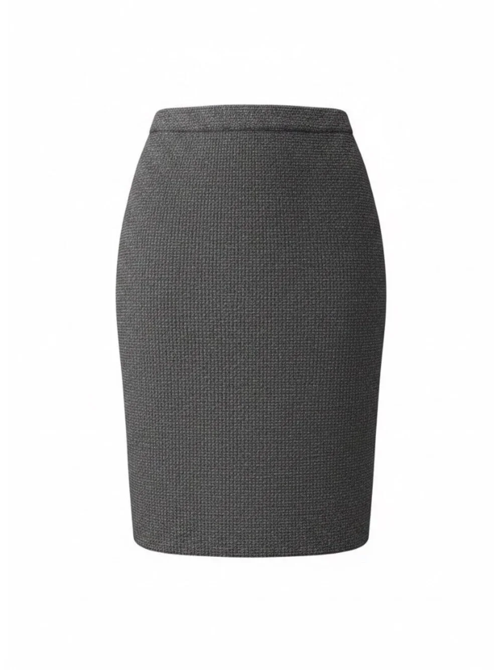 Eileen Fisher Womens Wool Blend Pencil Skirt Charcoal Gray Waffle Size PS Preppy